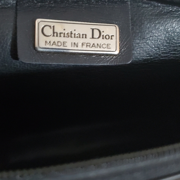 CHRISTIAN DIOR VINTAGE CLASSIC CALF BLACK  LEATHER CROSS BODY SLING BAG- FRANCE - Picture 10 of 14